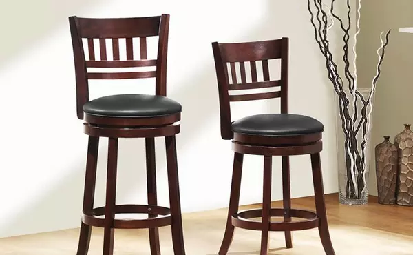 1140E-29S 29IN SWIVEL STOOL BLACK PVC SEAT HALF-WOOD PACK MAZIN FURNITURE  1140E-29S