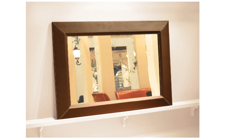 014-0202MRR MILENA LEATHER WALL MIRROR DECOR-REST  014-0202MRR