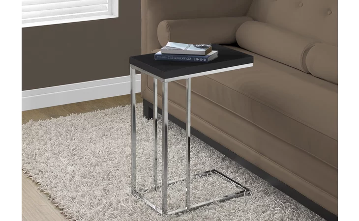 I3007  ACCENT TABLE - ESPRESSO WITH CHROME METAL