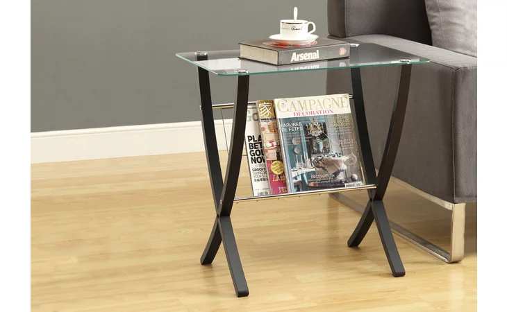 I3021
 ACCENT TABLE - ESPRESSO BENTWOOD WITH TEMPERED GLASS MONARCH SPECIALTIES  I3021

