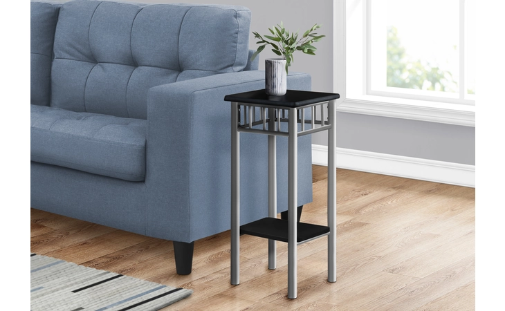 I3094  ACCENT TABLE - BLACK / SILVER METAL