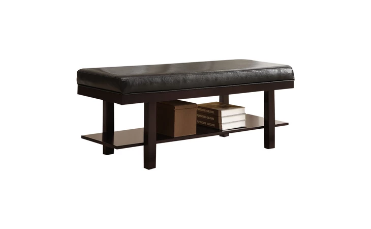 I4527  BENCH - 48L CAPPUCCINO SOLID WOOD BROWN SEAT