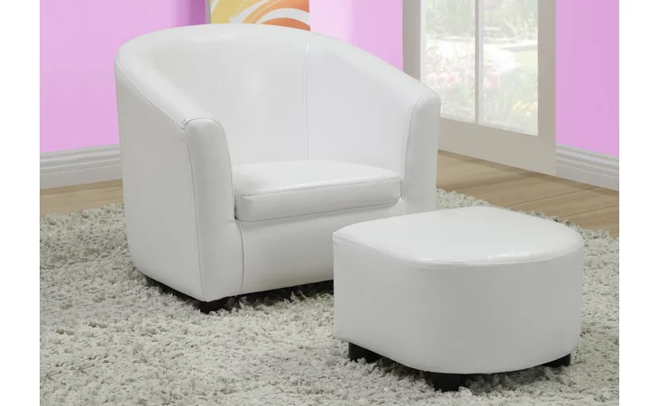 I8104 Leather JUVENILE CHAIR - 2 PCS SET / WHITE LEATHER-LOOK FABRIC