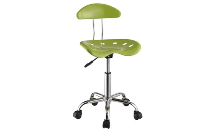206-257  APPLE GREEN & CHROME ADJUSTABLE HEIGHT ROLLING CHAIR - 2 PCS IN 1 CARTON