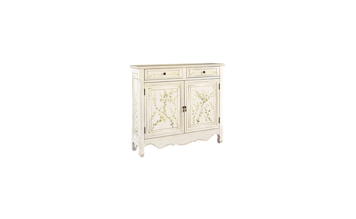 246-332  WHITE HANDPAINTED CONSOLE