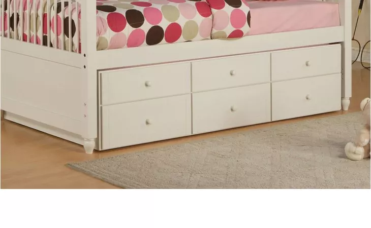 270-037M3  MAY TWIN FULL BUNK BED WITH TRUNDLE & 3 DRAWERS - 270-037 + 270-078 + 270-136