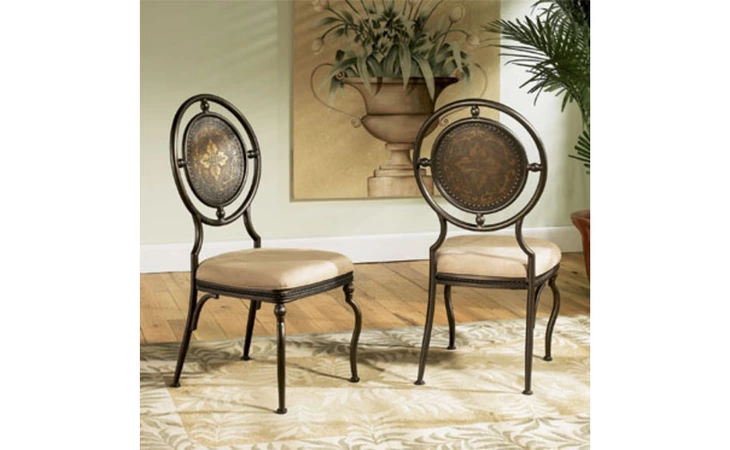 364-434  BASIL ANTIQUE BROWN DINING SIDE CHAIR, 18 SEAT HEIGHT - 2 PCS IN 1 CARTON