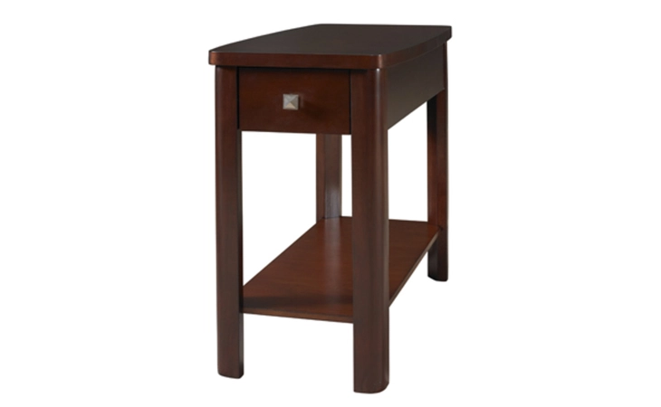 383-685  MERLOT RECTANGLE CHAIRSIDE TABLE WITH DRAWER