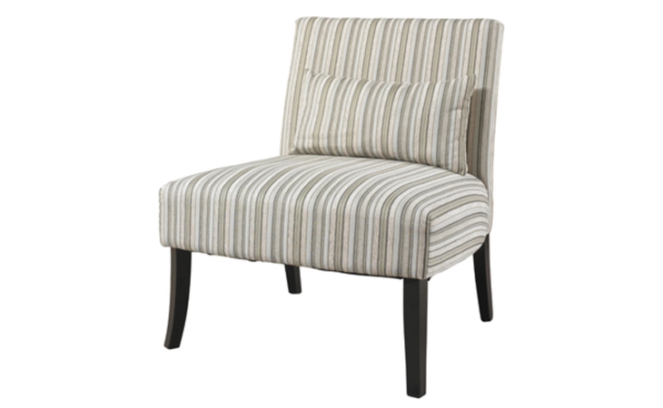 528-822  LILA ARMLESS CHAIR WITH STRIPED FABRIC