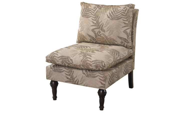 841-621  ARMLESS ACCENT CHAIR WITH NATURAL FLORAL PATTERN