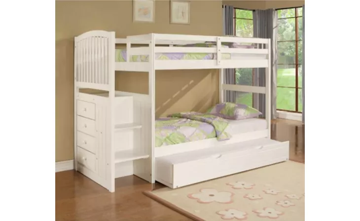 929-0371  ANGELICA CHEST END STEP TWIN TWIN BUNK BED - HEADBOARDS, LEFT & RIGHT, MIDDLE STEPS & BACK PANEL (CARTON 1)