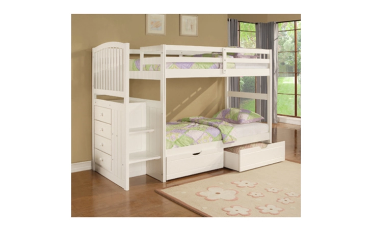 929-037M3  ANGELICA TWIN BUNK BED WITH UNDERBED DUAL DRAWER UNIT - 929-037 + 929-077