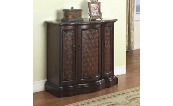 943-254  MAHOGANY CURVED MARBLE TOP CABINET