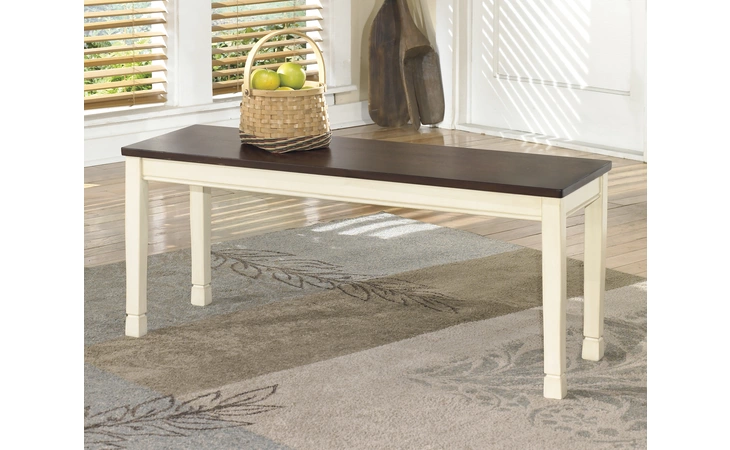 Whitesburg LARGE DINING ROOM BENCH ASHLEY Brown/Cottage White D583-00