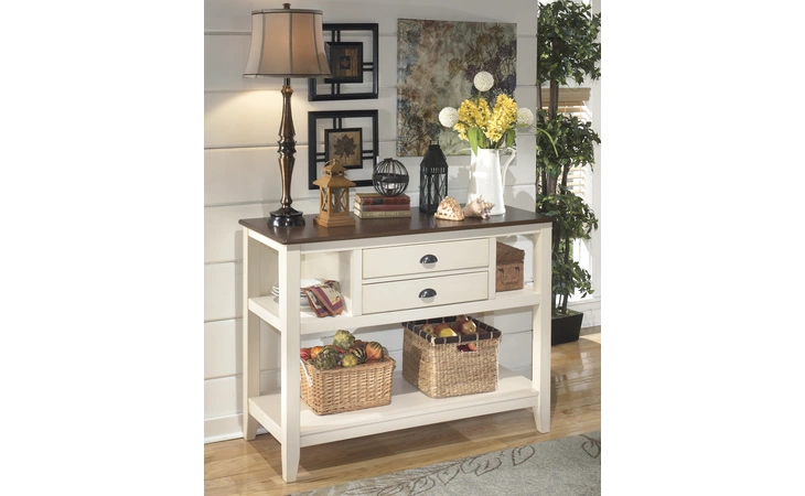 Whitesburg DINING ROOM SERVER ASHLEY Brown/Cottage White D583-59