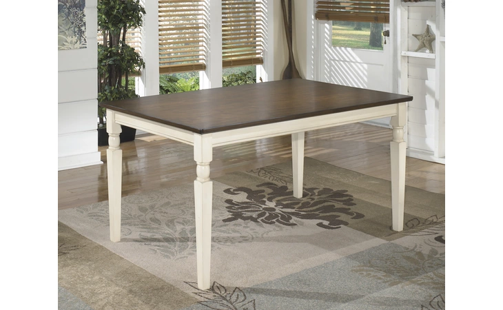 Whitesburg RECTANGULAR DINING ROOM TABLE ASHLEY Brown/Cottage White D583-25