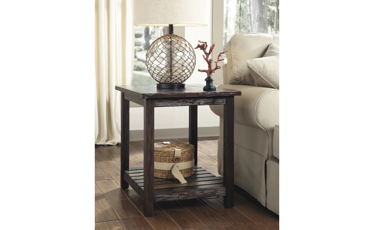 T580-3 Mestler - Rustic Brown RECTANGULAR END TABLE MESTLER