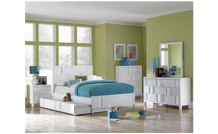 C3184Y-YP8-XXWH  YOUTH PANEL BED TRUNDLE WHITE