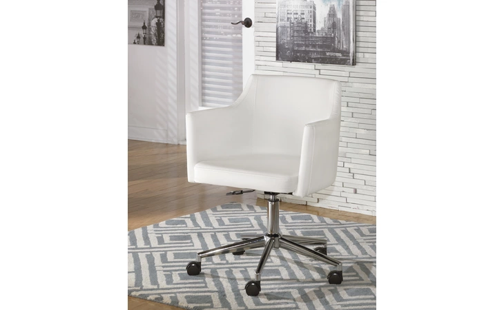 Baraga HOME OFFICE SWIVEL DESK CHAIR ASHLEY White H410-01A