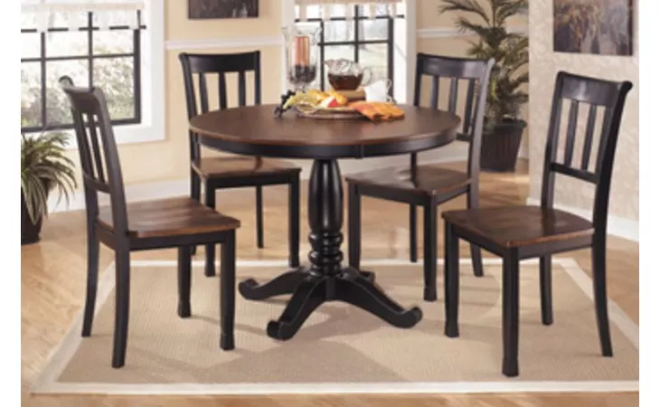 D580-15T Owingsville ROUND DINING ROOM TABLE TOP OWINGSVILLE BLACK BROWN DINING