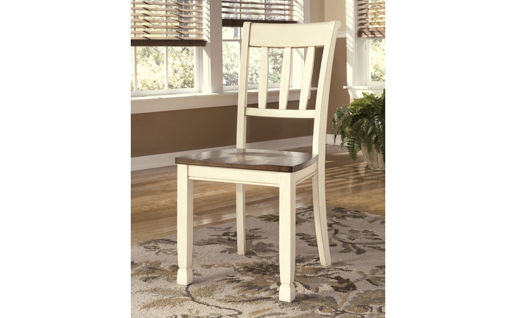 Whitesburg DINING ROOM SIDE CHAIR (2/CN) ASHLEY Brown/Cottage White D583-02