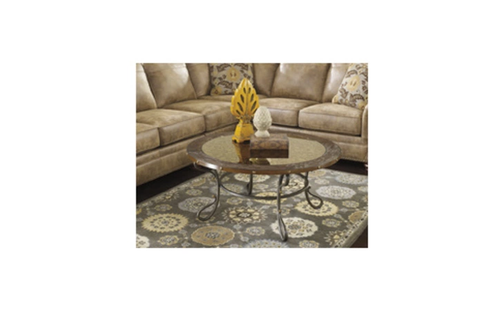 T612-8 EVERLEAUX ROUND COFFEE TABLE