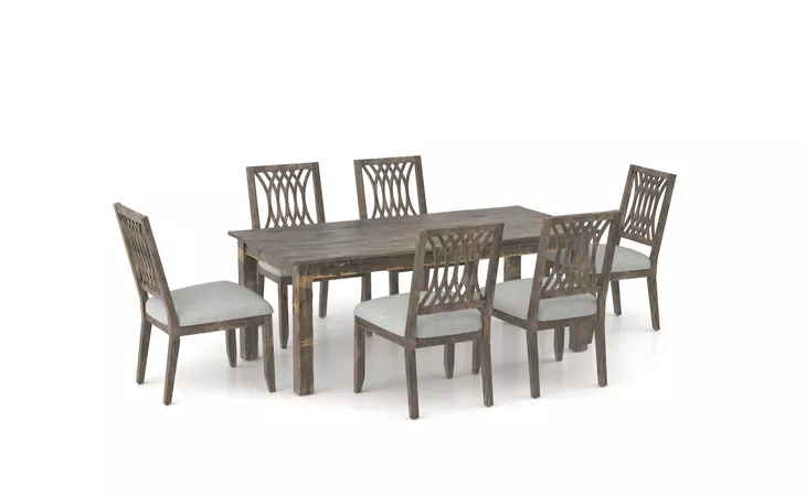 SOLID WOOD DINING TABLE & 6 CHAIRS CANADEL  TRE3860