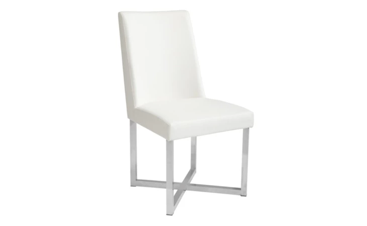  HOWARD DINING CHAIR - STAINLESS STEEL - WHITE SUNPAN FURNITURE  23026