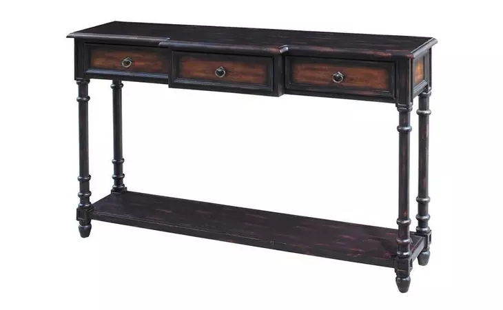 DS-641068  TWO TONE RUB-THROUGH CONSOLE TABLE ITEMS - DROP SHIP