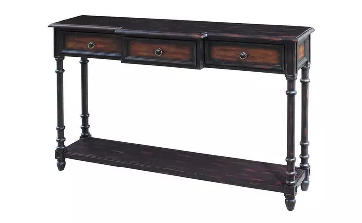 DS-641068 TWO TONE RUB-THROUGH CONSOLE TABLE ITEMS - DROP SHIP PULASKI  DS-641068