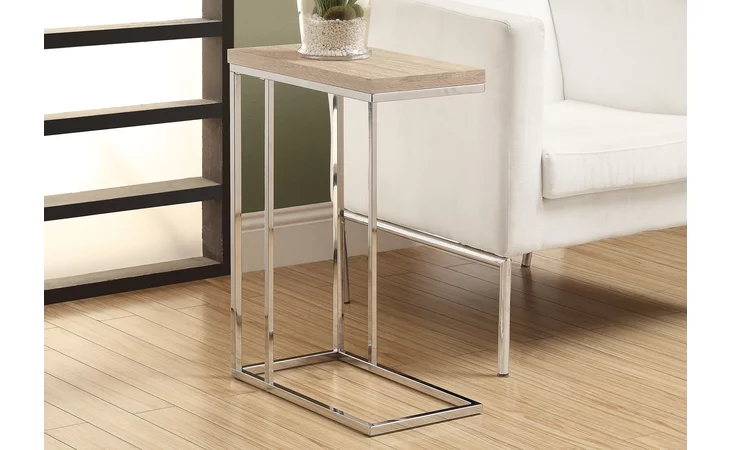 I3203  ACCENT TABLE - NATURAL WITH CHROME METAL