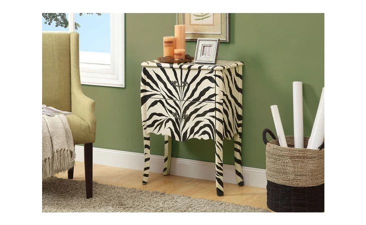 I3834  ACCENT CHEST - ZEBRA TRANSITIONAL STYLE