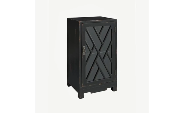 158-892 GLASS AND CHIPPENDALE SIDE TABLE - BLACK POWELL  158-892