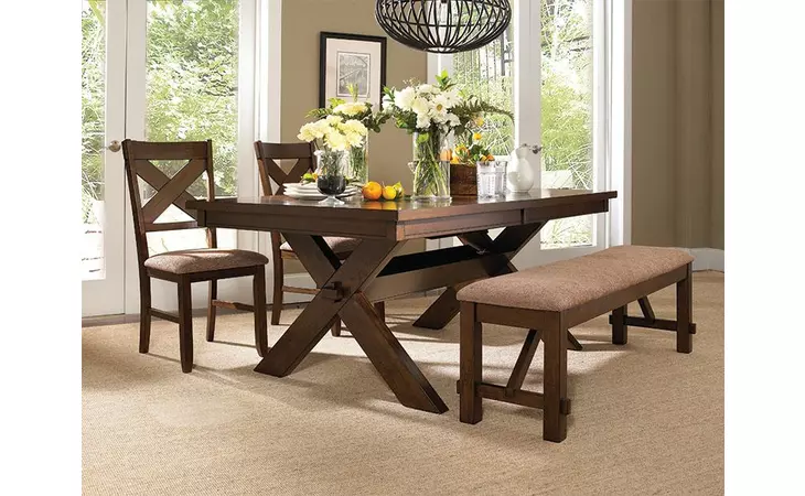 713-417M4  4-PC. KRAVEN DINING SET - 713-417 TABLE, 713-260 BENCH & (2) 713-434 SIDE CHAIRS