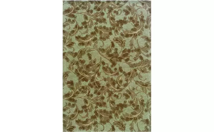 200-R0077-5  CHENILLE TAPIS LEAVES SAGE 5 X 7