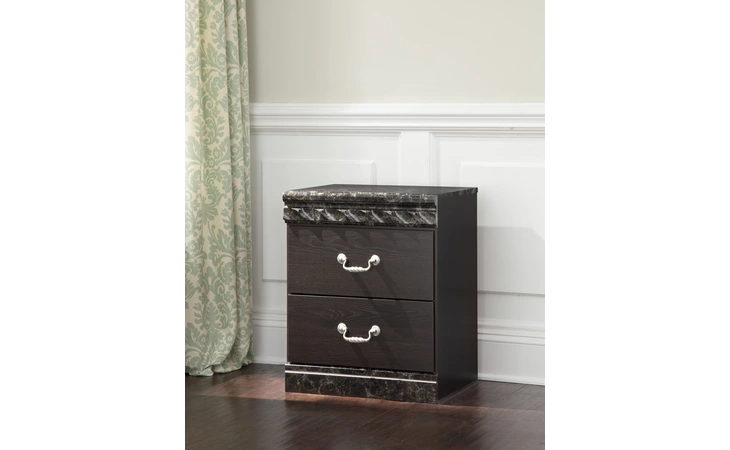 B264-92 Vachel - Dark Brown TWO DRAWER NIGHT STAND VACHEL