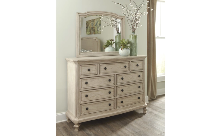 Demarlos BEDROOM MIRROR ASHLEY Parchment White B693-36