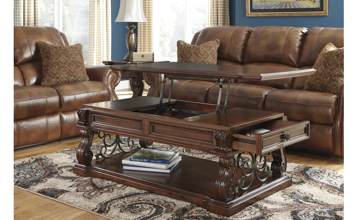 Alymere LIFT TOP COFFEE TABLE ASHLEY Rustic Brown T869-9
