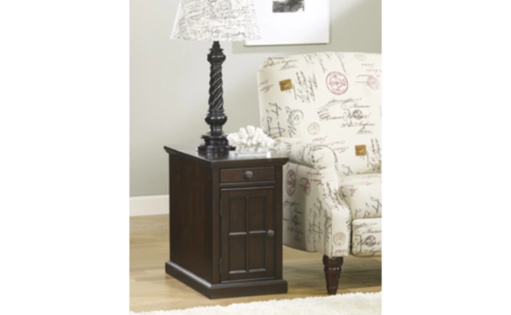 T127-668 Laflorn CHAIR SIDE END TABLE LAFLORN DARK BROWN OCCASIONAL