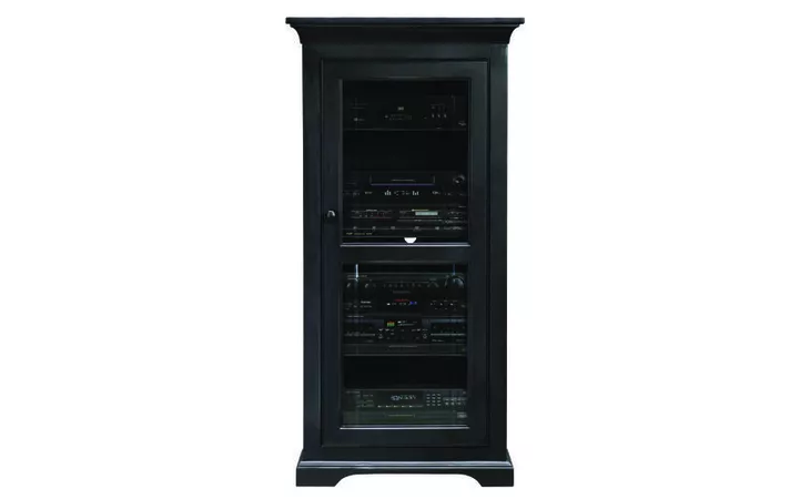 92500 AUDIO TOWER, 1 V-GROOVE GLASS DOOR, 3 ADJUSTABLE GLASS SHELVES, DECORATIVE MOLDING, PLAIN BASE*GLASS*VG*FINSISH*BK, SW, WH EAGLE  92500