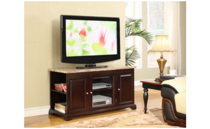 70304S TV STAND BEIGE FAUX MARBEL WORLD IMPORTS  70304S