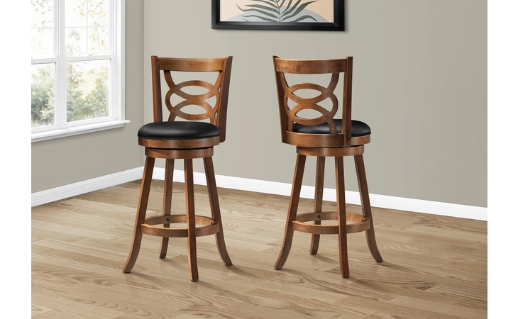 I1251  BARSTOOL - 2PCS - 42 H - SWIVEL - DARK OAK BAR HEIGHT