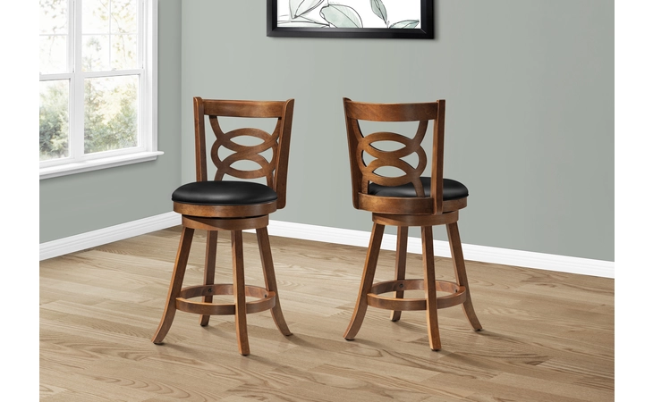 I1252 BARSTOOL - 2PCS - 39 H - SWIVEL - OAK COUNTER HEIGHT MONARCH SPECIALTIES  I1252