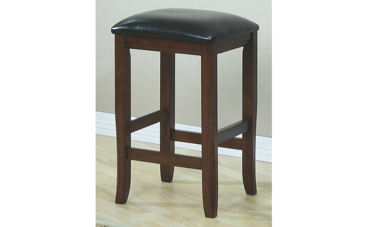 I1836  DARK OAK 24H BARSTOOL WITH A LEATHER LOOK SEAT 2PCS
TABOURET AVEC COUSSIN SIMILI-CUIR 24H CHENE FONCE 2MCX