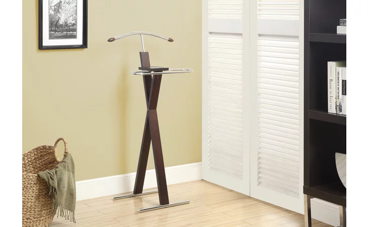 I2024 BEDROOM ACCENT - VALET - ESPRESSO / CHROME METAL MONARCH SPECIALTIES  I2024