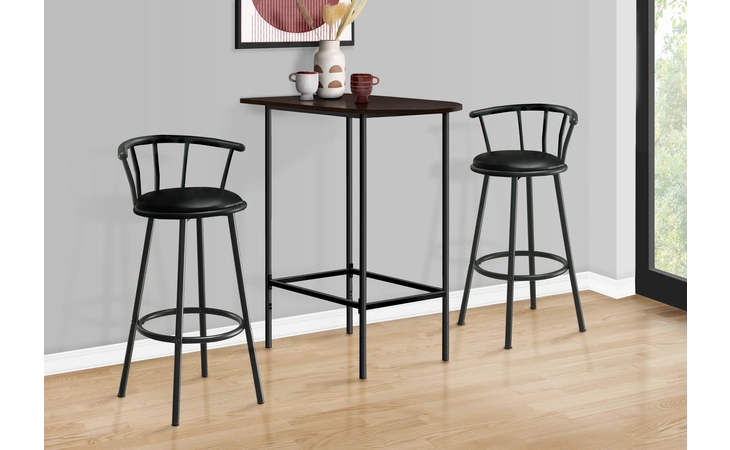 I2345 HOME BAR - 24 X 36 - ESPRESSO - BLACK METAL SPACESAVER MONARCH SPECIALTIES  I2345