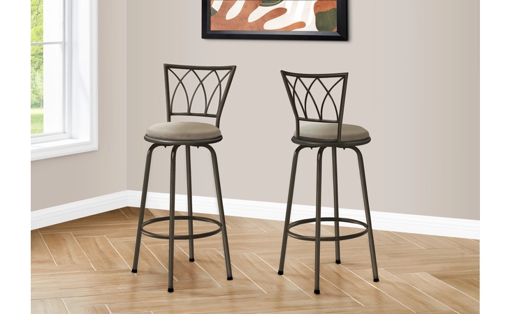 I2393  BARSTOOL - 2PCS - 43 H - SWIVEL - DARK COFFEE METAL