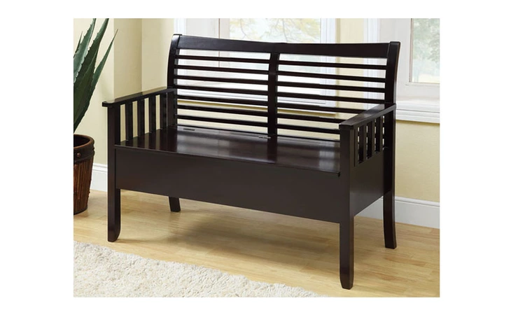 I4507  BENCH - 48L CAPPUCCINO SOLID WOOD WITH STORAGE