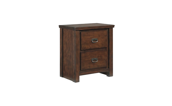 B567-92 LADIVILLE - RUSTIC BROWN TWO DRAWER NIGHT STAND
