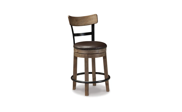 Pinnadel UPH SWIVEL BARSTOOL (1/CN) ASHLEY Grayish Brown D542-124